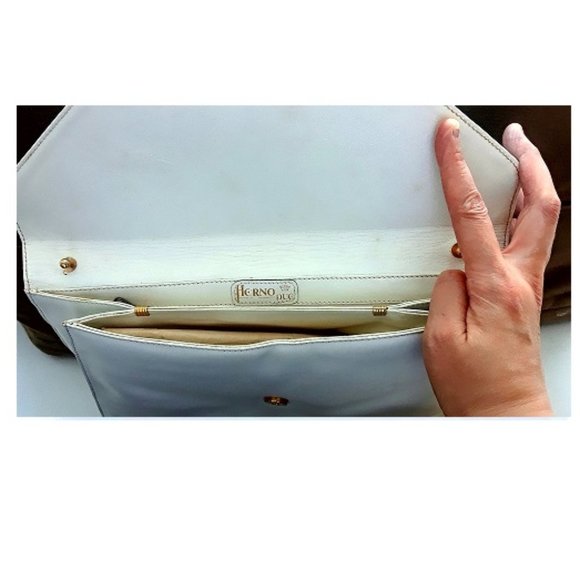 Vintage Big White Hand Carry Purse / Shoulder Bag - Picture 4 of 7